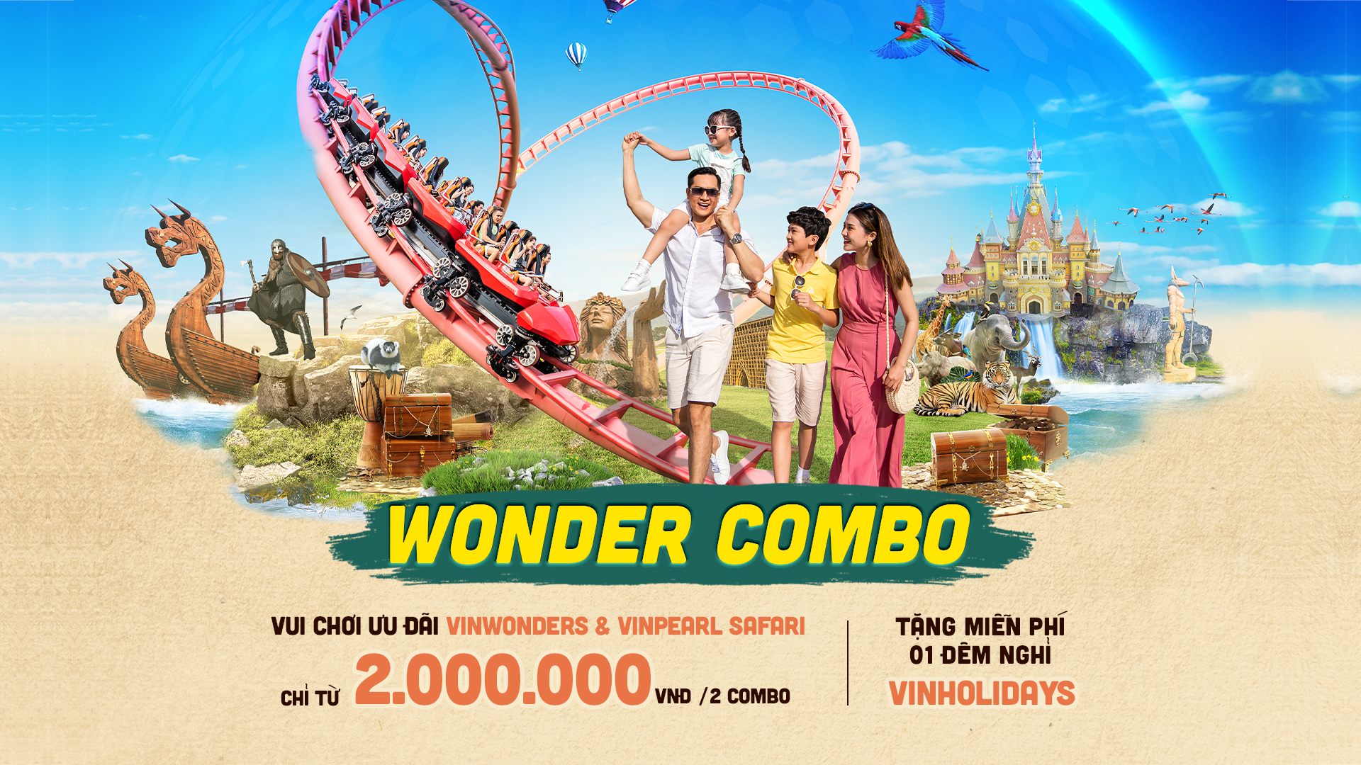 [PHÚ QUỐC] - WONDER COMBO - Mua vé vui chơi miễn phí đêm nghỉ - Chỉ 1.000.000/khách